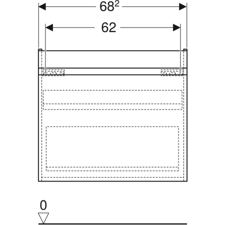 501.904.JK.1 Шкафчик для раковины Geberit Renova Plan, с одним выдвижным ящиком и одним внутренним выдвижным ящиком Geberit  - Вид №49