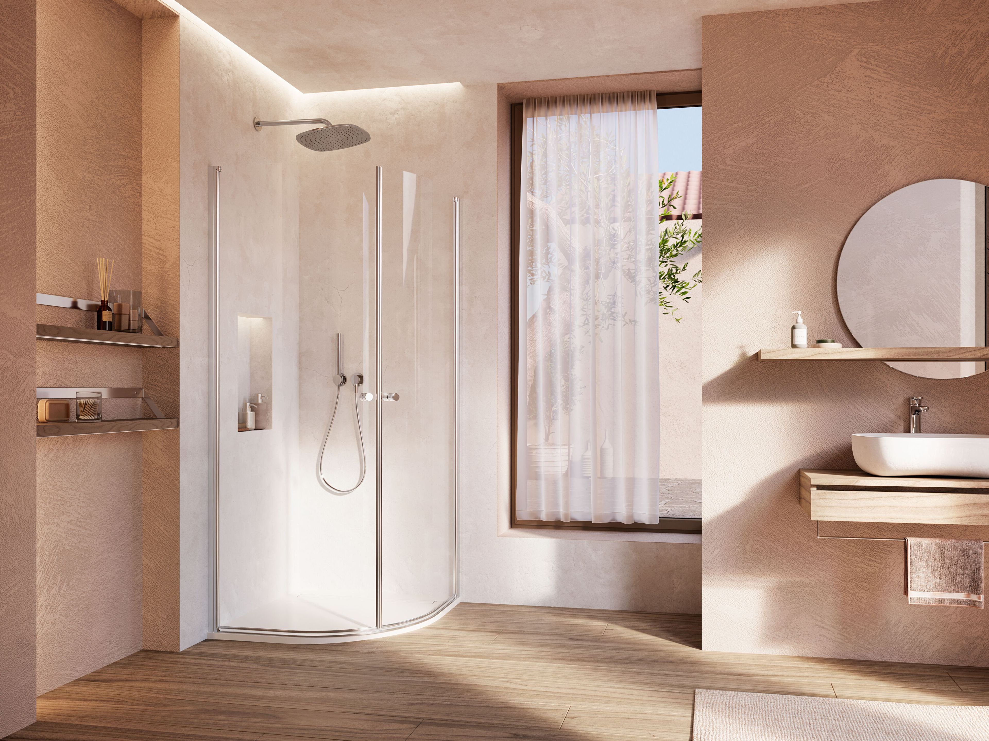 Хрустальная изогнутая душевая кабина DUKA Multi-S 4000 NEW ARCH-00040798