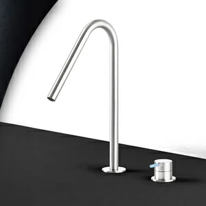 Смеситель для раковины сталь глянцевая с голубой ручкой Toki Radomonte TKI31LCIL27