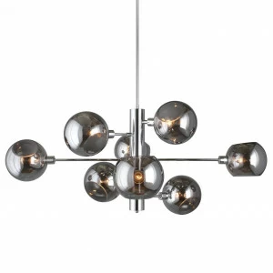 Подвесная люстра Omnilux Rilievo OML-93203-08 OMNILUX ДИЗАЙНЕРСКИЕ, RILIEVO 328704 Прозрачный;серый