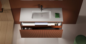 Подвесной умывальник с ящиками