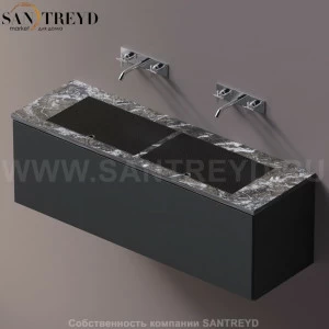 AELLM0CC21416KD Подвесная раковина настенная прямоугольная Agape Ell серая