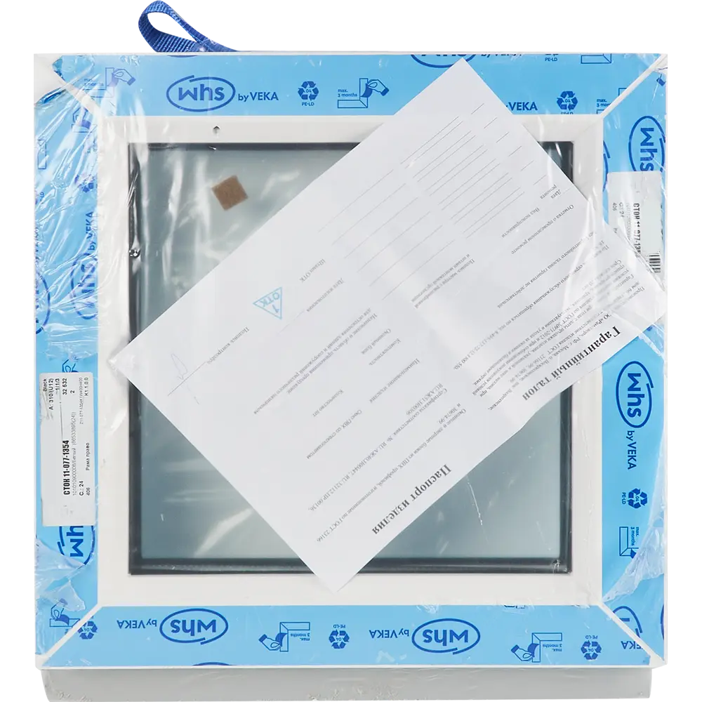 Пластиковое окно ПВХ VEKA 400x400 мм (ВxШ) глухое однокамерный стеклопакет цвет белый (с двух сторон) 86533895 STLM-2034664  - Вид №2
