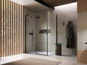 Стеклянная душевая кабина с раздвижной дверью