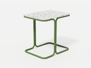 Журнальный столик из нержавеющей стали и переработанного пластика