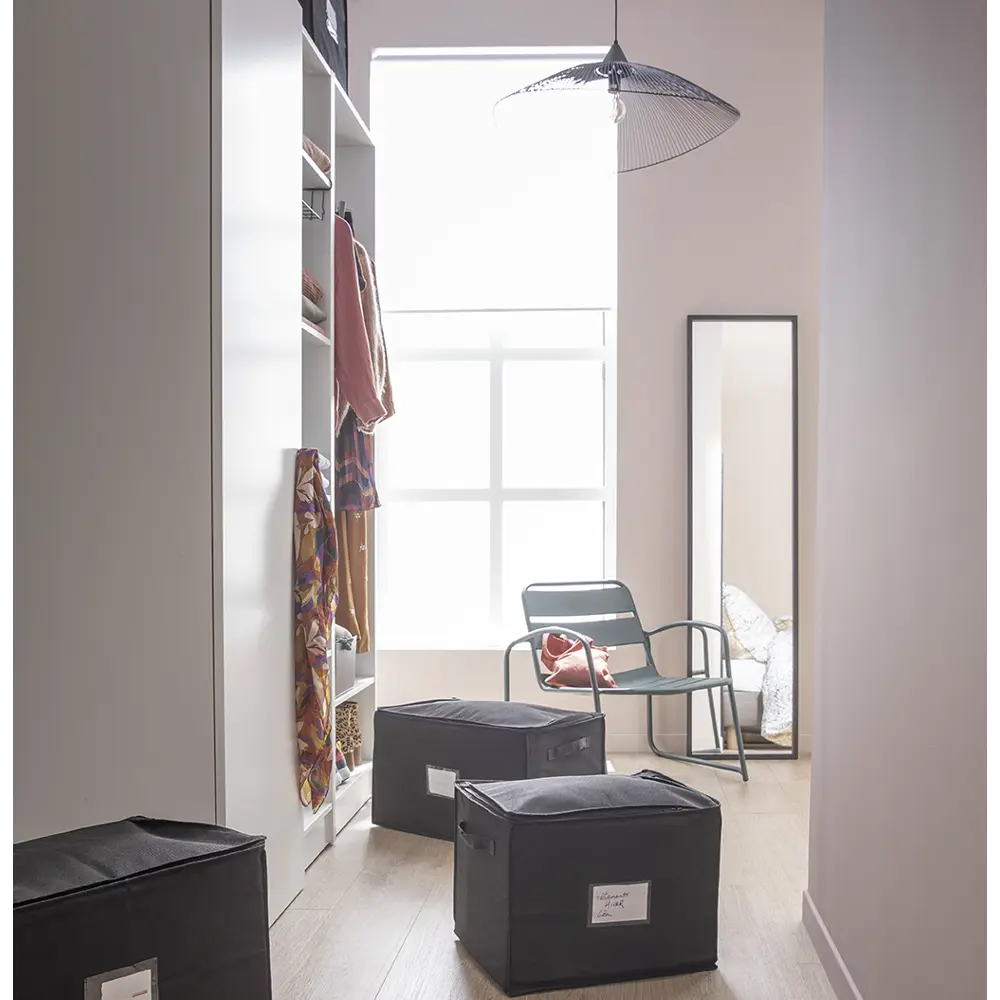 Короб с вакуумным пакетом Spaceo 56x36x33 см цвет чёрный STLM-2049521 - Вид №1