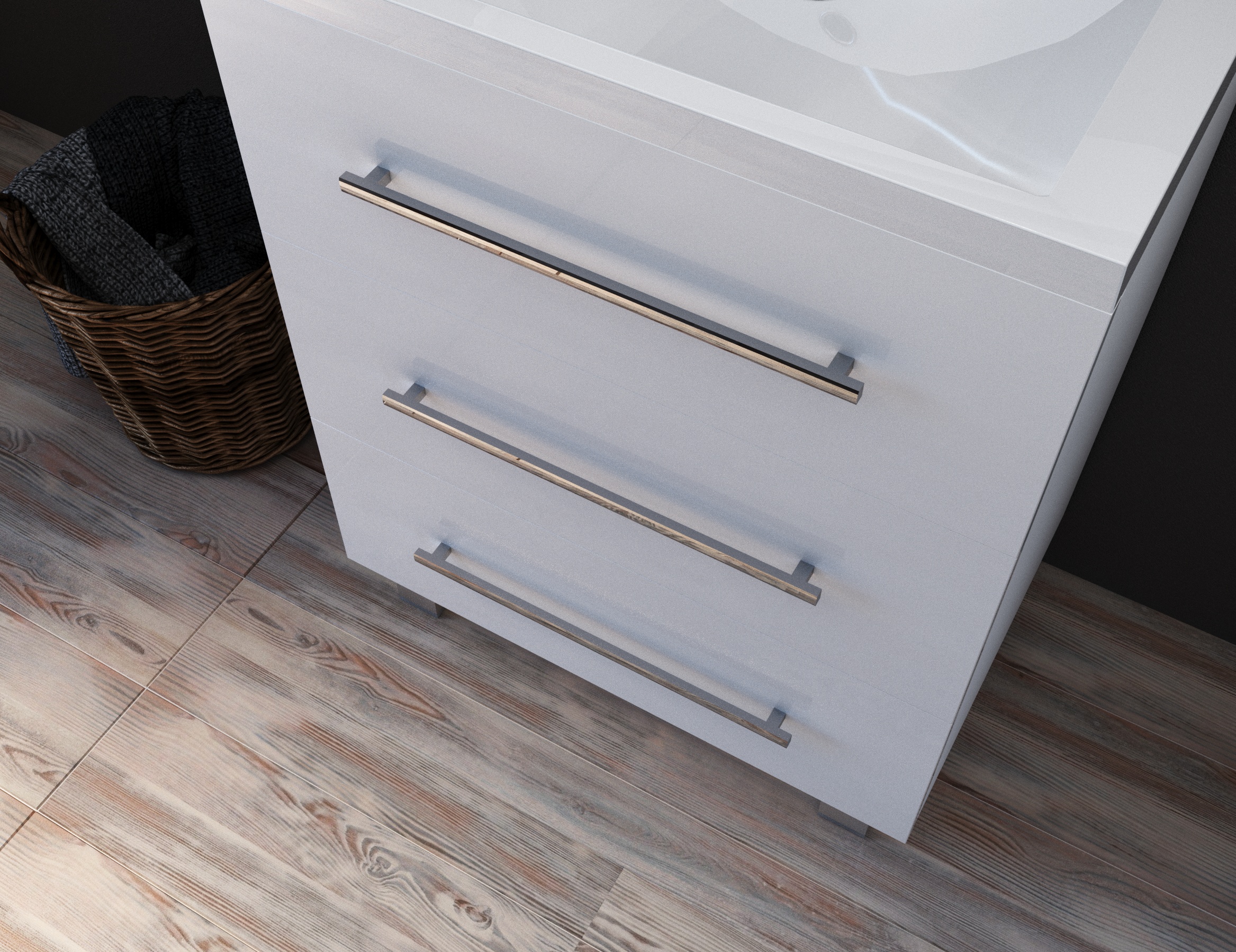 У51036 Тумба Соната 58Н 3я, Белый глянец 1 Marka Соната  - Вид №3