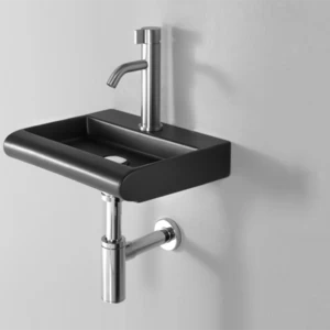 L022T0R1V1.104 Подвесная раковина прямоугольная A. e T. Italia CURVET Черный глянцевый