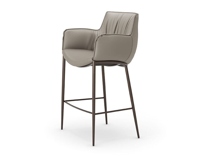 Кожаный мягкий барный стул с подлокотниками Cattelan italia Ронда ARCH-00145393 - Вид №1