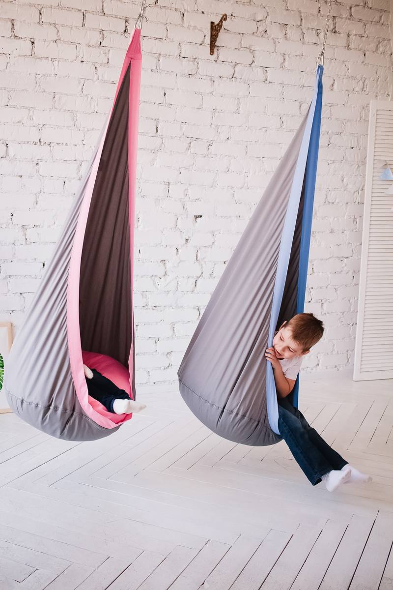 Подвесное кресло-кокон серо-голубое ПОКАЧАЙКА  326711 Серый Santreyd  - Вид №4