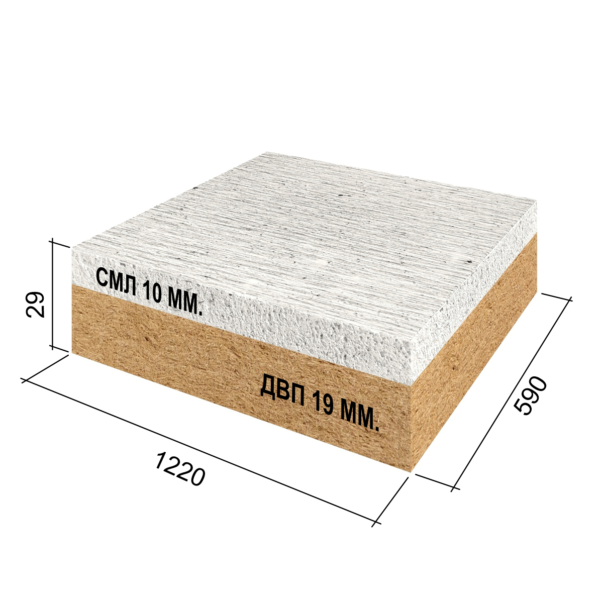 RPG4CF29#1 Звукоизоляционная RPG панель с ДВП плитой   1220x590x29 RPG PANEL RPG Каркас - Вид №1