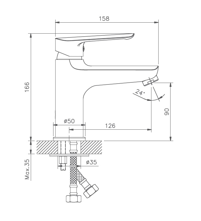 HB10198 Смеситель для раковины , хром Haiba  - Вид №2