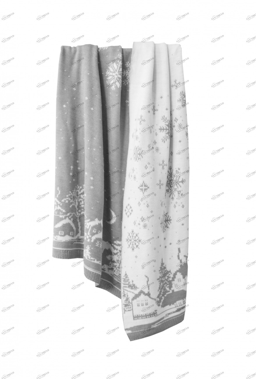 Плед Wonderland серый APERO ДИЗАЙНЕРСКИЕ, НОВЫЙ ГОД 030106 Белый;серый 