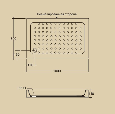 Поддон душевой MIGLIORE 100 x 80 см, ML.PDR-28.140.BI  - Вид №1