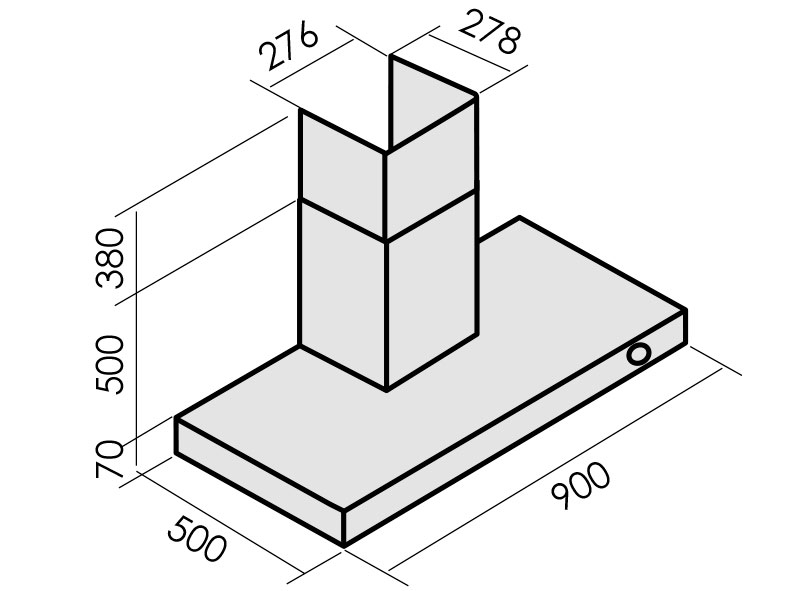 8130107 Вытяжка каминная MBS MARANTA 190 GLASS серебристый/черный STDN-0149105 - Вид №14