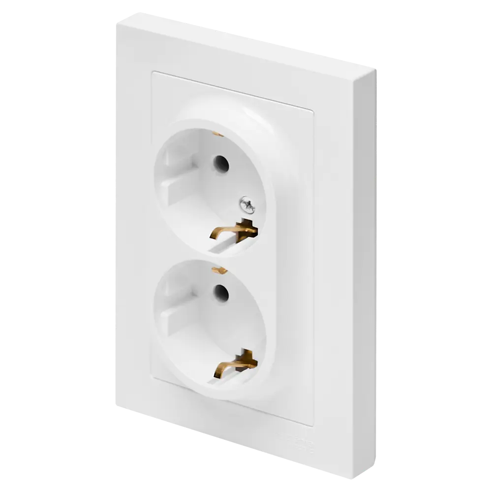 Розетка двойная встраиваемая Systeme Electric AtlasDesign с заземлением цвет белый 89457351 STLM-2150282 - Вид №1