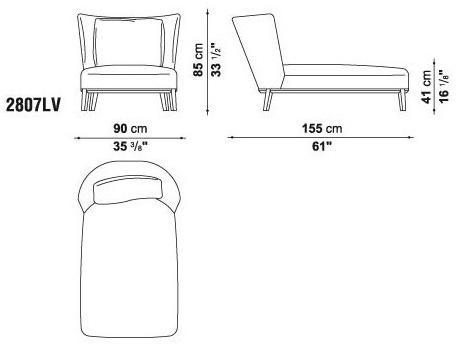 Maxalto Шезлонг из мягкой ткани Febo sun-id-1367181 - Вид №4