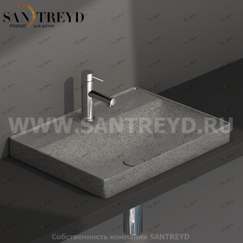 B6R62PG Встроенная раковина под столешницу прямоугольная Ceramica Globo T-EDGE