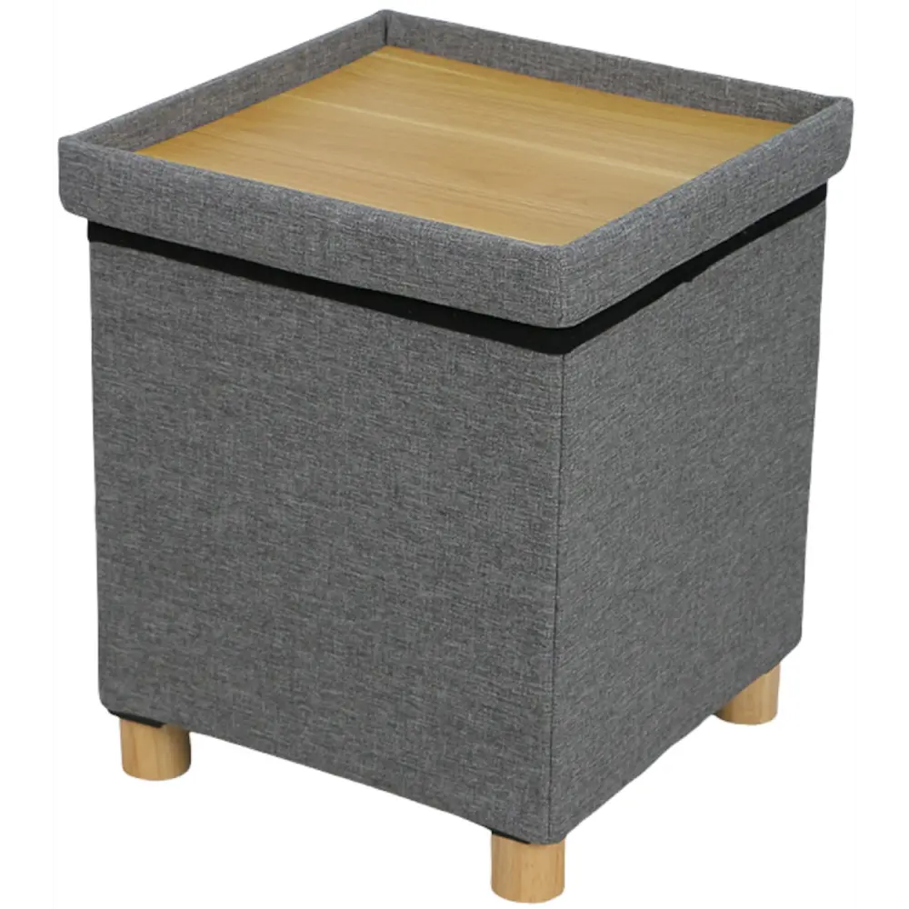 Пуф-столик складной 38x38x43 см цвет серый DREAM RIVER STLM-2064920 - Вид №3