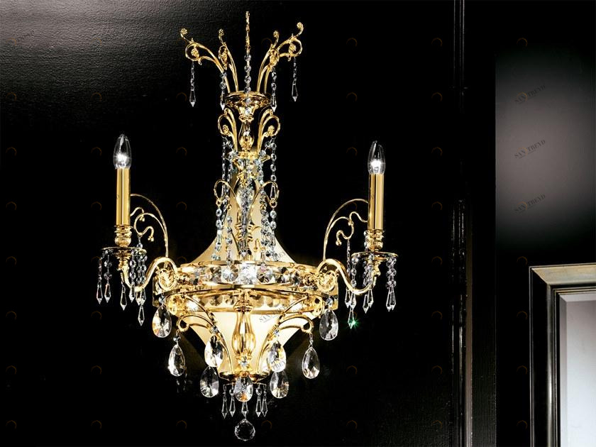 Masiero Бра из латуни с кристаллами накаливания Impero & deco sun-id-1448751