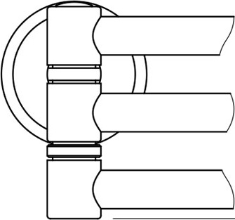 VIZ 045 Держатель полотенец поворотный тройной 37 cm FBS Vizovice - Вид №1