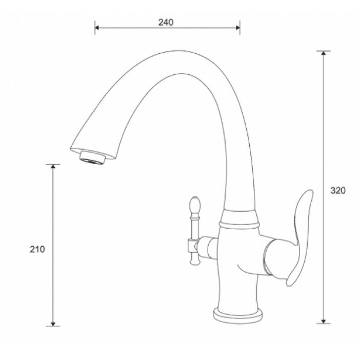 Zorg ZR 340 YF Br Смеситель для кухни Zorg 320х240  - Вид №2