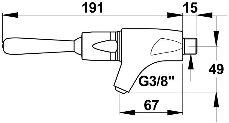 37910 PRESTO 904 Кран-дозатор для мыла настенный с рычагом 37910.0 - Вид №1