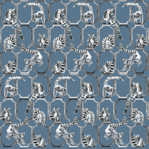 710170-82 ABHIKA WALL PAP LEMURS LT.BLUE