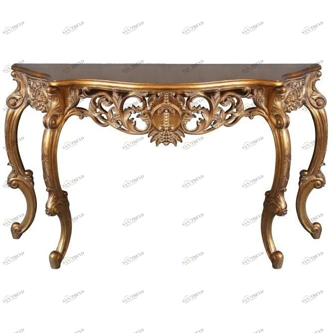 Консоль с деревянной столешницей 77х140 см античное золото Queen Gold ART-ZERKALO  00-3884139 Золото 