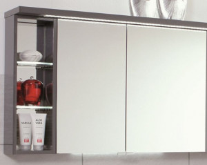 S2A43926L(186) Puris Crescendo, зерк. шкаф (2 двери) c LED подсветкой 900 мм левый, цвет дуб трюфель