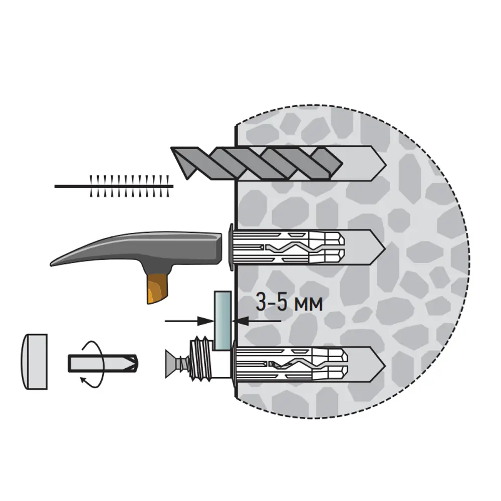 Крепление для зеркала 18 мм металл/пластик гладкое цвет золото 4 шт ЕВРОПАРТНЕР STLM-2093651 - Вид №3