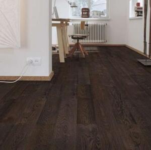 Паркетная доска Meister PS 300 Черный мытый 8244 Дуб Натур с брашью (Текстурированная) 1187х142 мм.