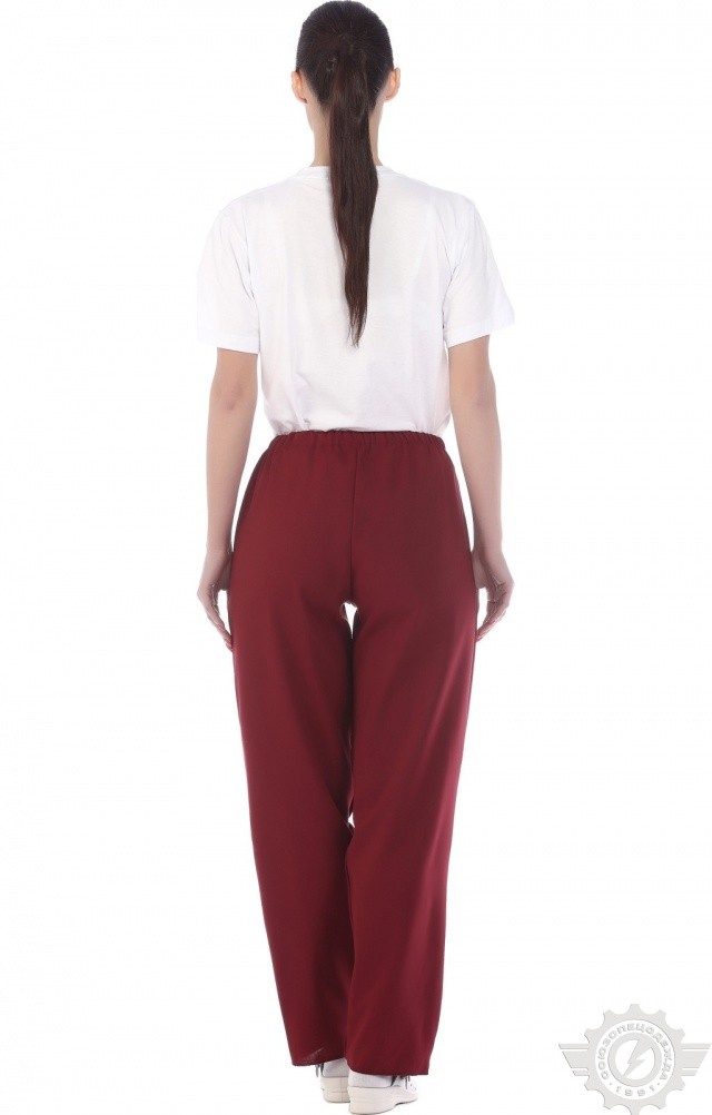 66077 Брюки ткань "Габардин" цвет бордо  Медицинская одежда  размер 56-58 Спецодежда  - Вид №3