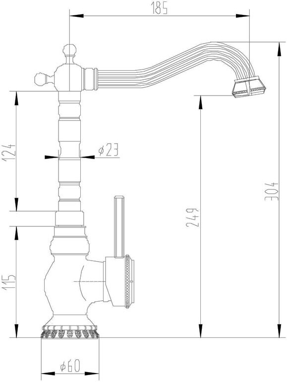 Смеситель ZorG Antic A 305K-SL для кухонной мойки, серебро - Вид №2