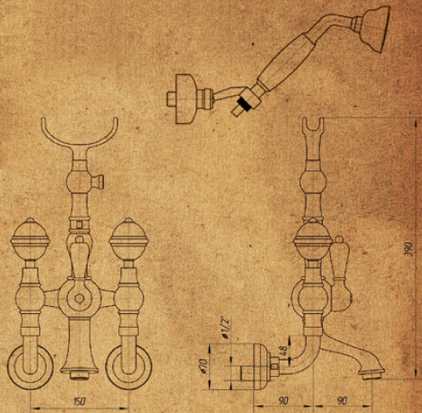Смеситель MIGLIORE.CRistalia ML.CRS-3702.DO для ванны/душа, золото  - Вид №3