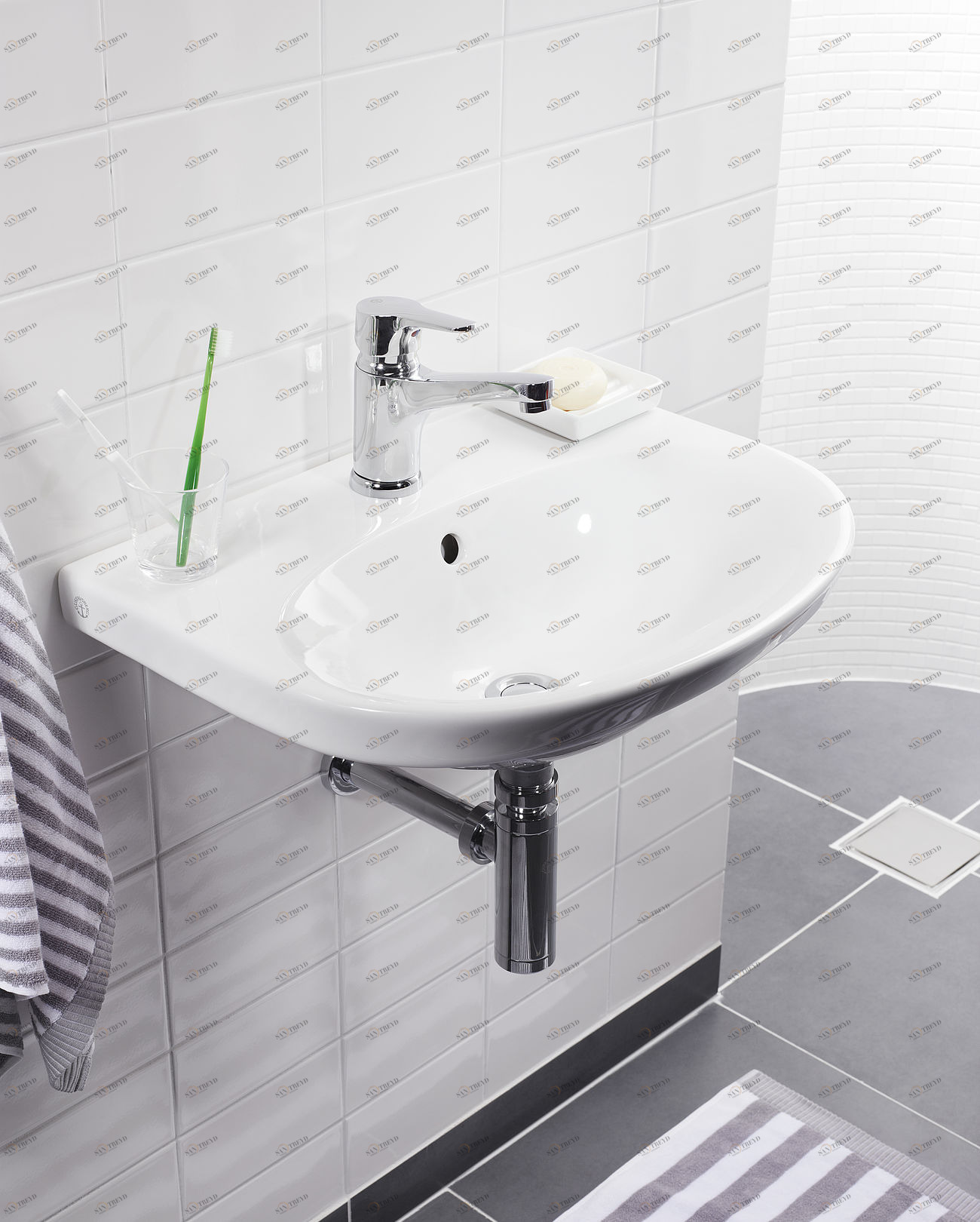 55609901 Подвесная раковина настенная овальная Gustavsberg  белая 