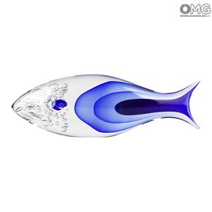 2491 ORIGINALMURANOGLASS Абстрактная скульптура Синяя Рыба - муранское стекло - Original Murano Glass OMG 45 см