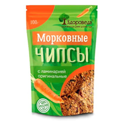 Морковные чипсы с ламинарией оригинальные Здороведа 100 г Santreyd 13063 - Вид №1