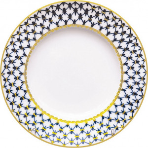 80404 Императорский фарфоровый завод Блюдо круглое 30см "Кобальтовая сетка" "Молодёжная" Фарфор твердый