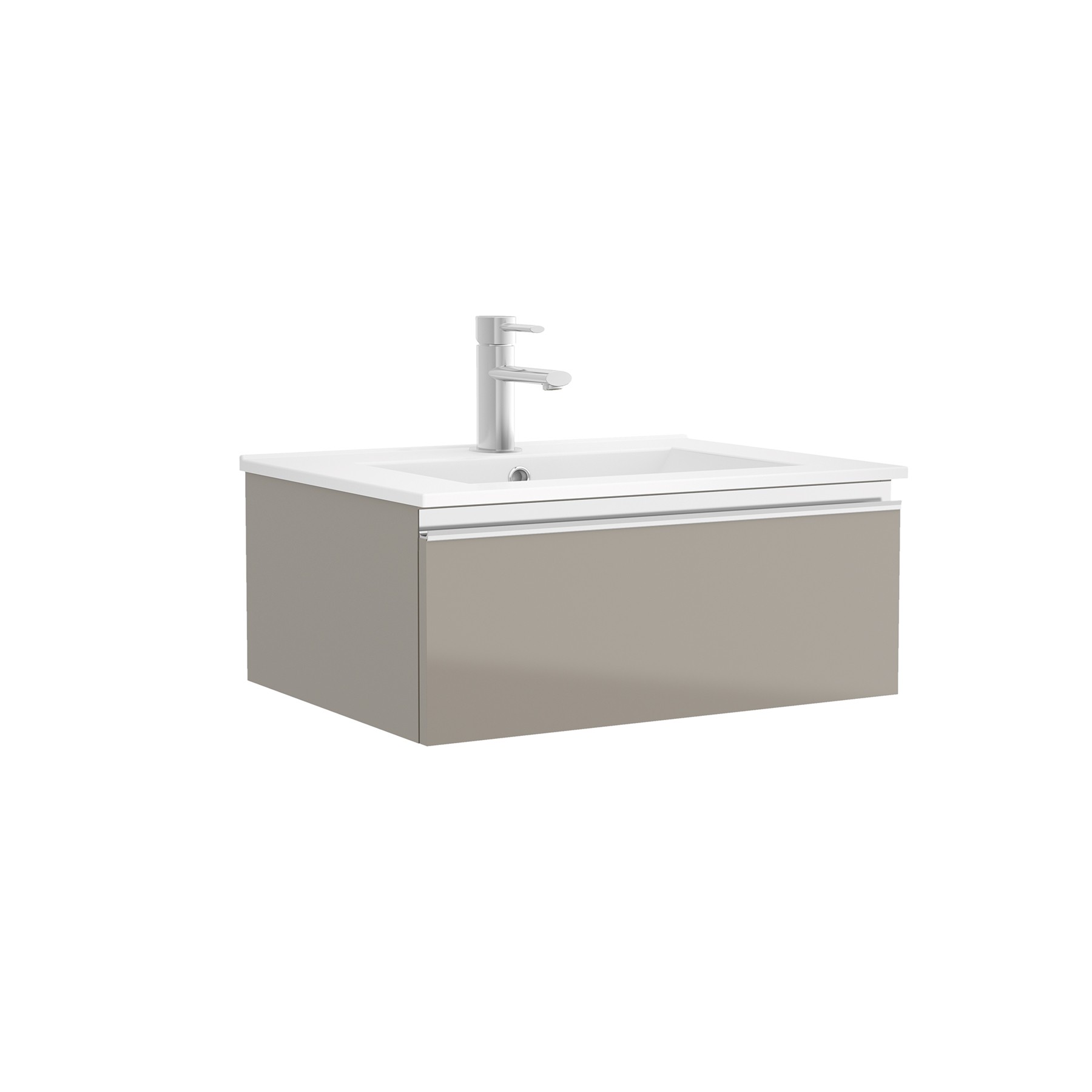 26604 SALGAR Мебель для умывальника SPIRIT 800 1 металлический ящик GLOSS TAUPE 797 x 270 x 450 мм Глянцево-серо-коричневый