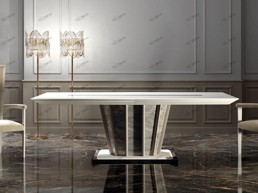 Vismara Design Лакированный прямоугольный обеденный стол из дерева Desire sun-id-1463477