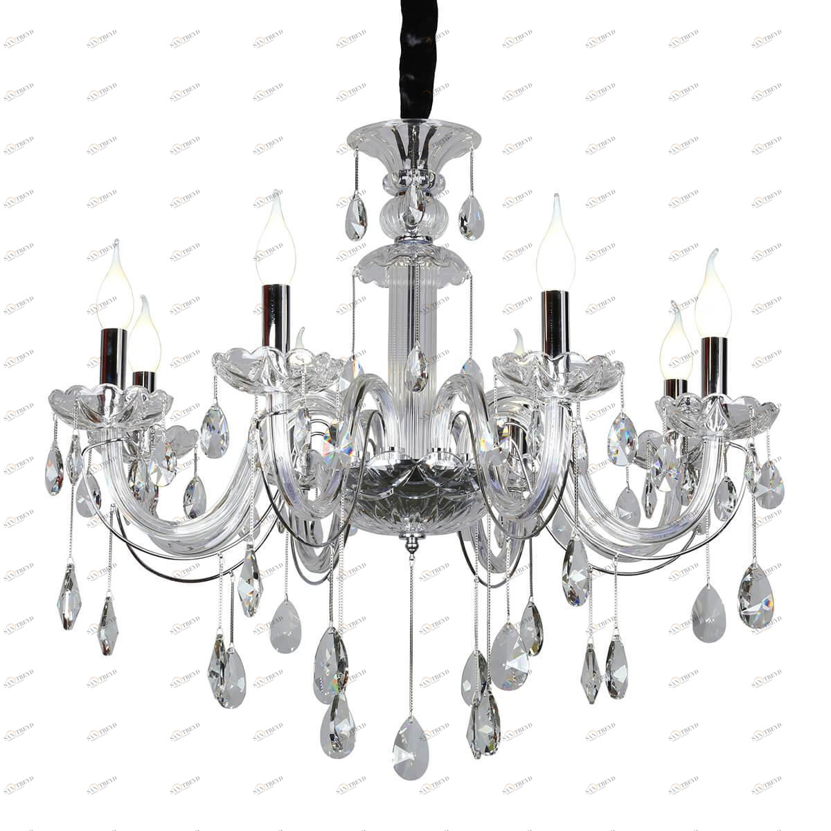Подвесная люстра Omnilux Valledoria OML-70203-08 OMNILUX ДИЗАЙНЕРСКИЕ, VALLEDORIA 187104 Хром 
