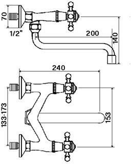 rvb Настенный кухонный смеситель на два отверстия 1920-1921 1921.--.21 - Вид №1