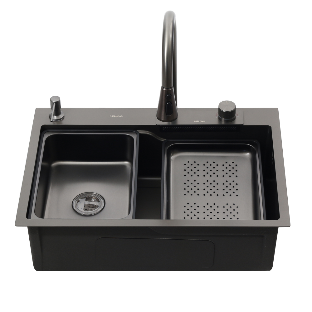 Мойка D6846H+6 MELANA ProfLine 3,0/215 САТИН врезная прямоугольная MLN-D6846H+6 D6846H+6 сатин