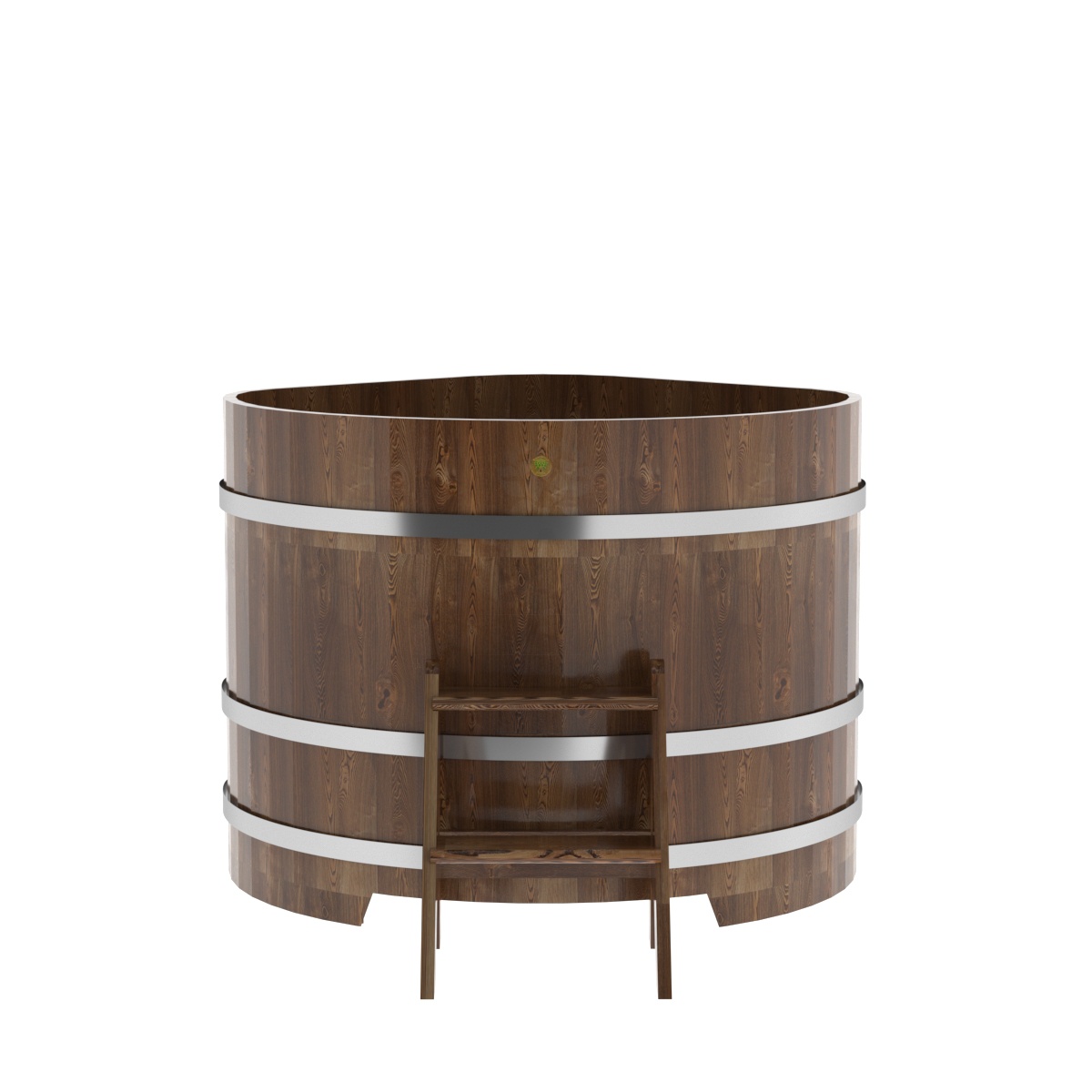 1574 Купель угловая из сращенных ламелей лиственницы 1,19х1,19х1,0 морёная Alyarus  - Вид №4