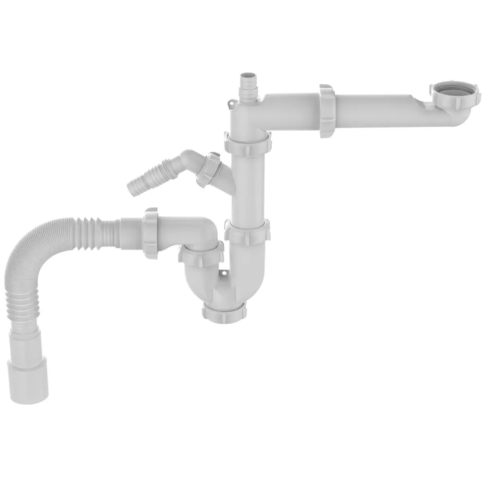 Поворотный сифон EQUATION для двойной мойки с защитой от засоров 89209832 STLM-0807565 - Вид №3