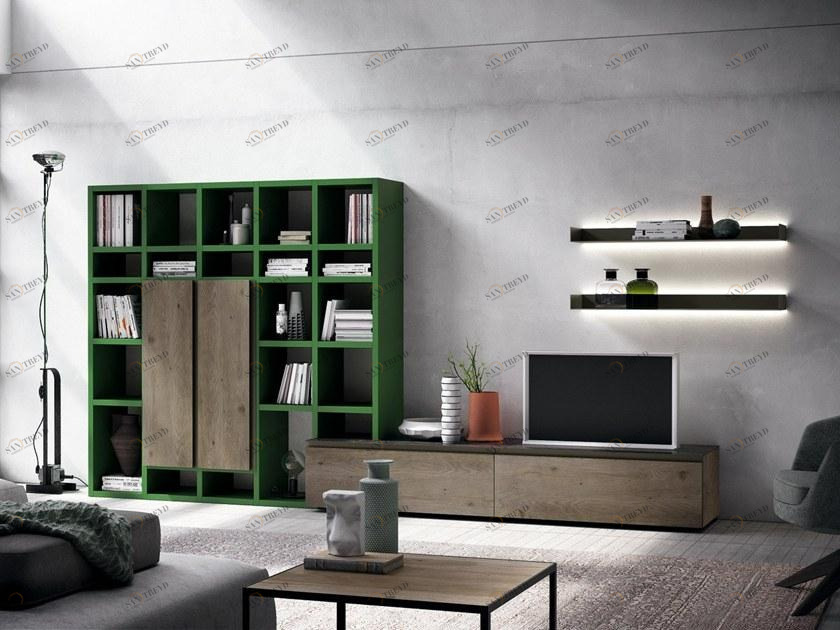 Dall'Agnese Стенка для хранения из лакированной древесины в современном стиле со встроенным освещением Slim & speed up sun-id-1447853