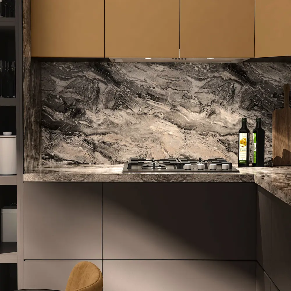 Стеновая панель для кухни KONSENSA Рашчер 240x60x0.7 см МДФ цвет серый STLM-2015097 - Вид №3