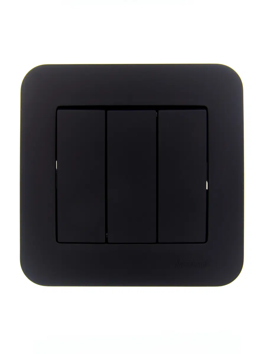 ASTI Выключатель тройной чёрный бархат LEZARD 7081-4242-109