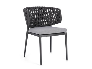 Веревочный и алюминиевый садовый стул